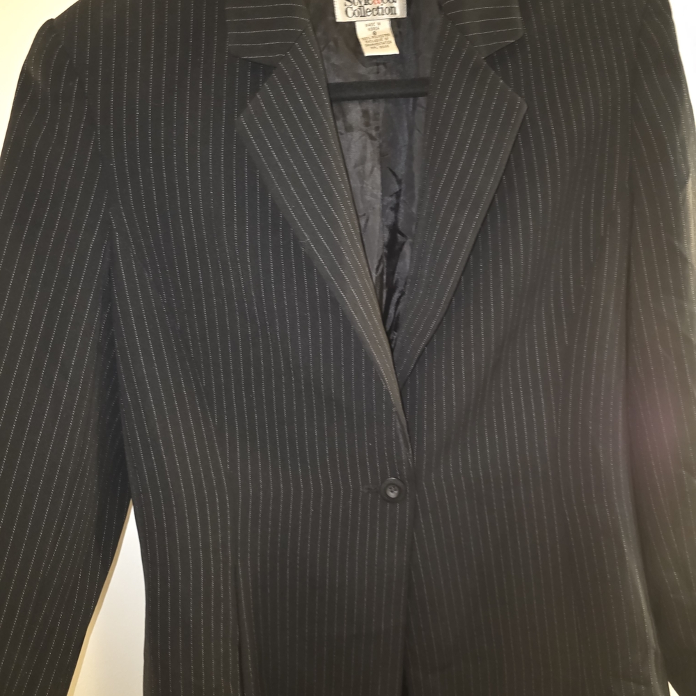 Style & Co. Black Pinstripe Blazer